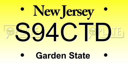 S94CTD New Jersey License Plate