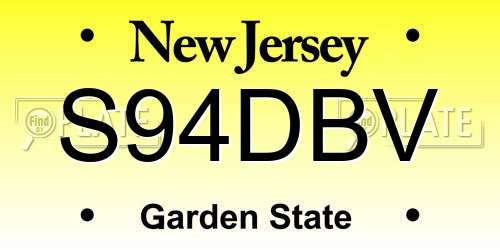 S94DBV New Jersey License Plate