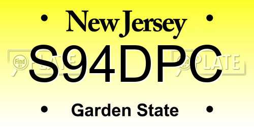 S94DPC New Jersey License Plate