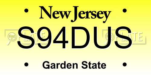 S94DUS New Jersey License Plate