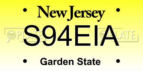 S94EIA New Jersey License Plate