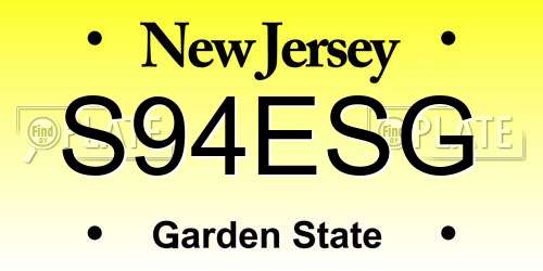 S94ESG New Jersey License Plate