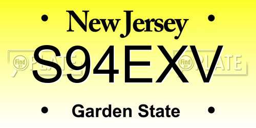 S94EXV New Jersey License Plate