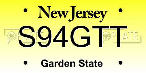 S94GTT New Jersey License Plate