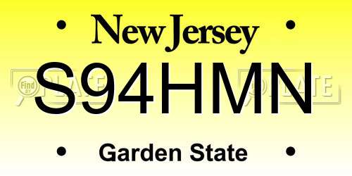 S94HMN New Jersey License Plate