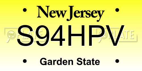 S94HPV New Jersey License Plate