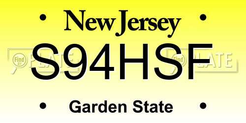 S94HSF New Jersey License Plate