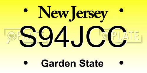 S94JCC New Jersey License Plate