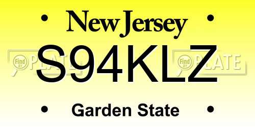 S94KLZ New Jersey License Plate