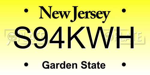 S94KWH New Jersey License Plate