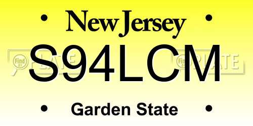 S94LCM New Jersey License Plate