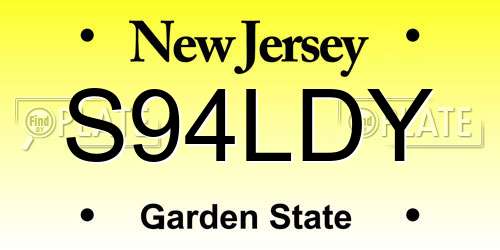 S94LDY New Jersey License Plate