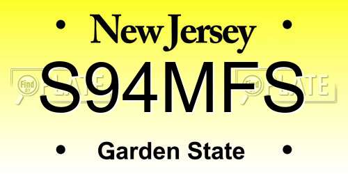 S94MFS New Jersey License Plate