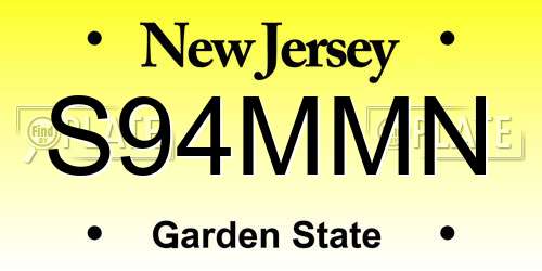 S94MMN New Jersey License Plate