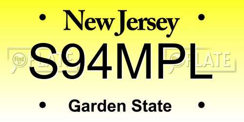 S94MPL New Jersey License Plate