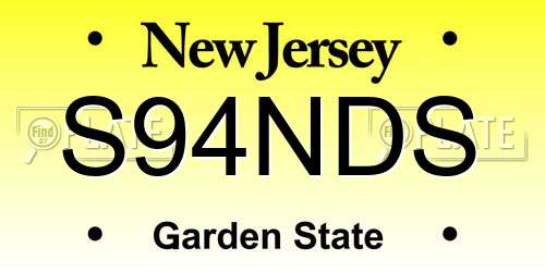 S94NDS New Jersey License Plate