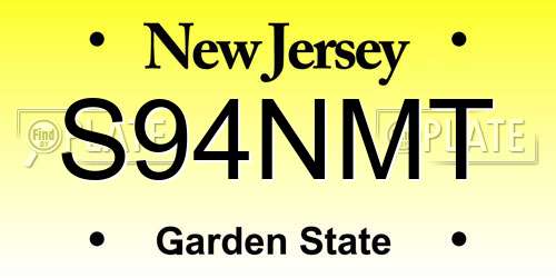 S94NMT New Jersey License Plate