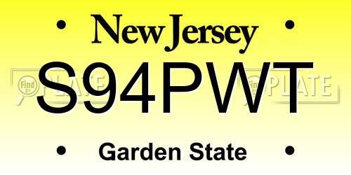 S94PWT New Jersey License Plate