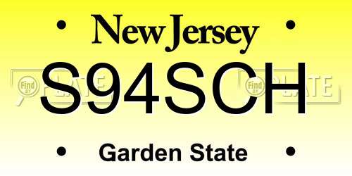 S94SCH New Jersey License Plate