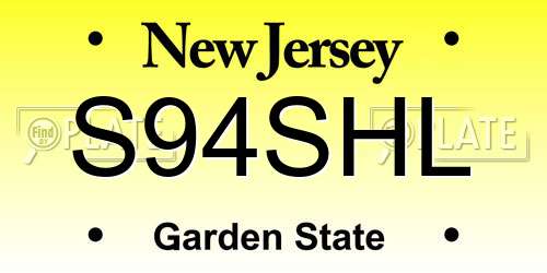 S94SHL New Jersey License Plate