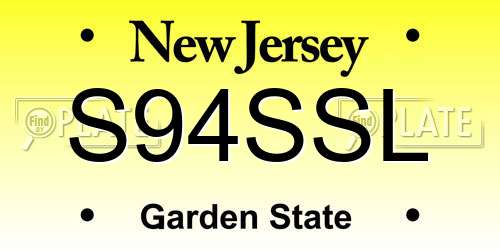 S94SSL New Jersey License Plate