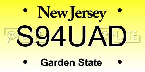 S94UAD New Jersey License Plate