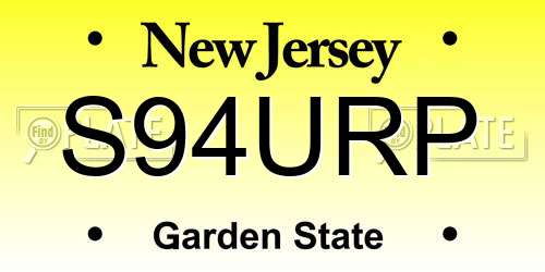S94URP New Jersey License Plate