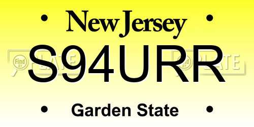 S94URR New Jersey License Plate