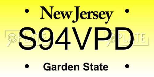 S94VPD New Jersey License Plate