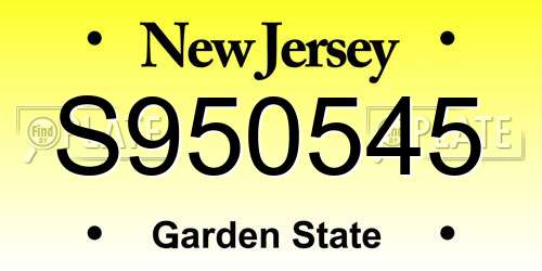 S950545 New Jersey License Plate