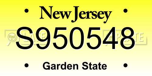 S950548 New Jersey License Plate