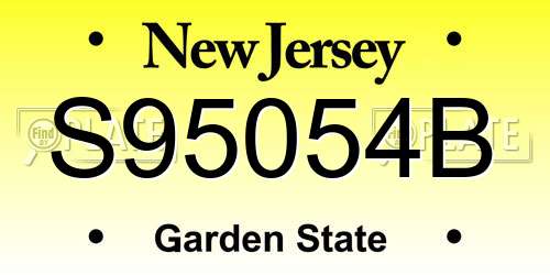 S95054B New Jersey License Plate