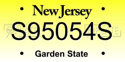S95054S New Jersey License Plate