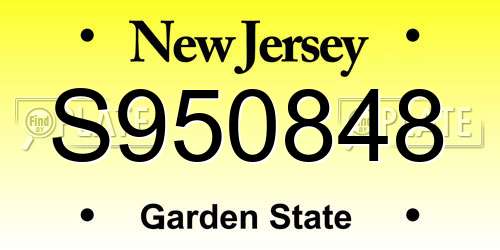 S950848 New Jersey License Plate