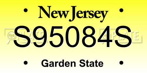 S95084S New Jersey License Plate