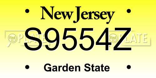 S9554Z New Jersey License Plate