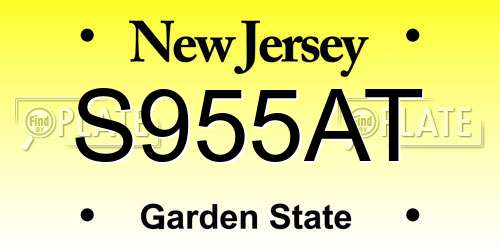 S955AT New Jersey License Plate