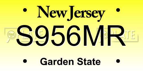 S956MR New Jersey License Plate