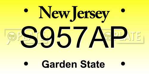 S957AP New Jersey License Plate