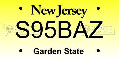S95BAZ New Jersey License Plate
