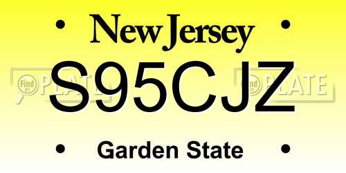 S95CJZ New Jersey License Plate