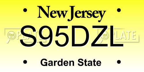 S95DZL New Jersey License Plate