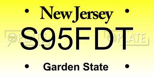 S95FDT New Jersey License Plate