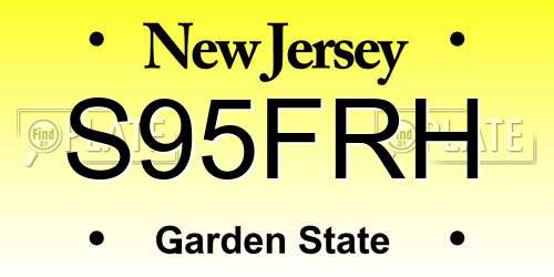S95FRH New Jersey License Plate