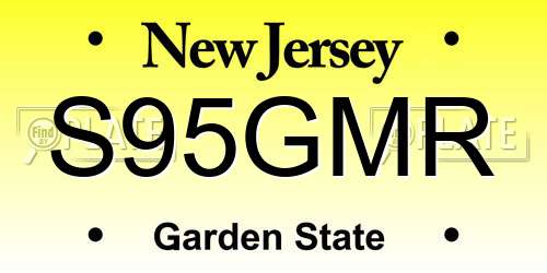 S95GMR New Jersey License Plate