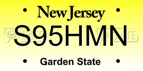 S95HMN New Jersey License Plate