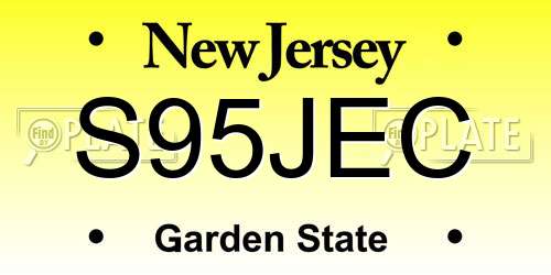 S95JEC New Jersey License Plate