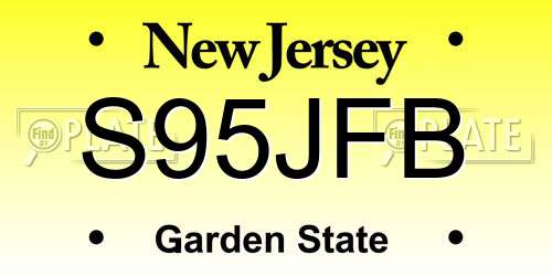 S95JFB New Jersey License Plate