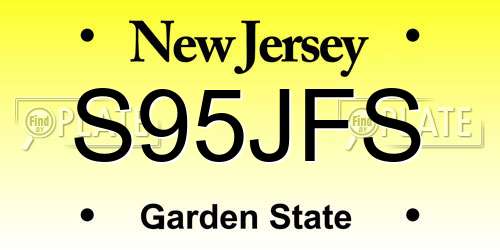 S95JFS New Jersey License Plate