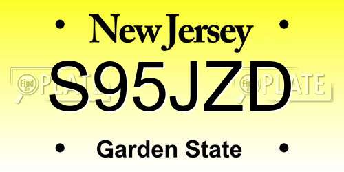 S95JZD New Jersey License Plate